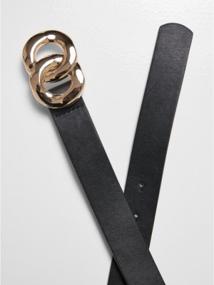 Дамски колан в черен цвят Chain Buckle Belt