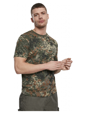 Мъжка изчистена тениска в камуфлажен цвят Brandit flecktarn