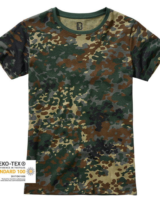 Дамска тениска в камуфлажен десен Brandit flecktarn, Блузи и Ризи - Lit.bg