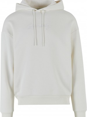 Широк суичър в бяло UNISEX DEF Hoodie Definitely Embroidery