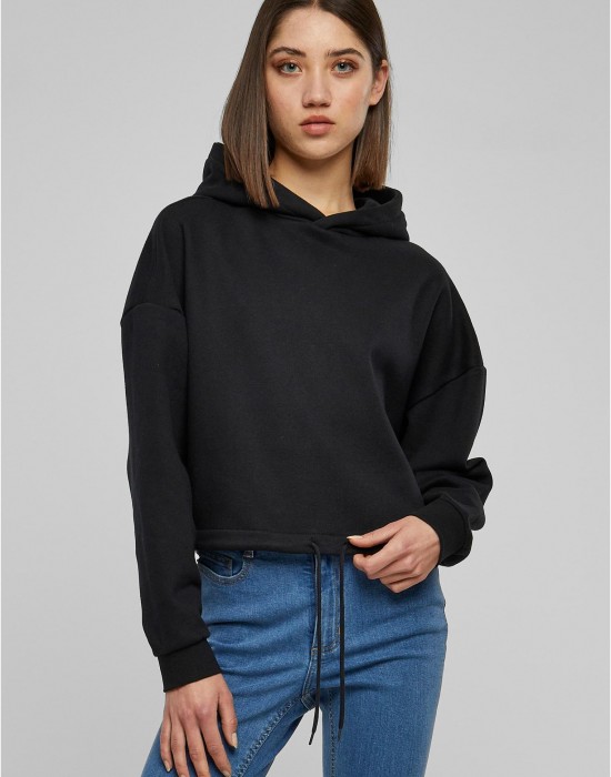 Дамски суичър в черен цвят Urban Classics Ladies Cropped Дамски суичър в черен цвят Urban Classics Ladies Cropped
