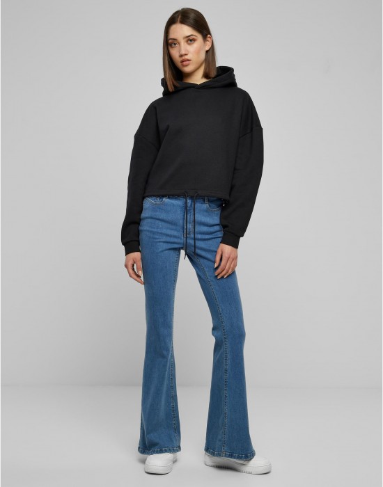 Дамски суичър в черен цвят Urban Classics Ladies Cropped Дамски суичър в черен цвят Urban Classics Ladies Cropped