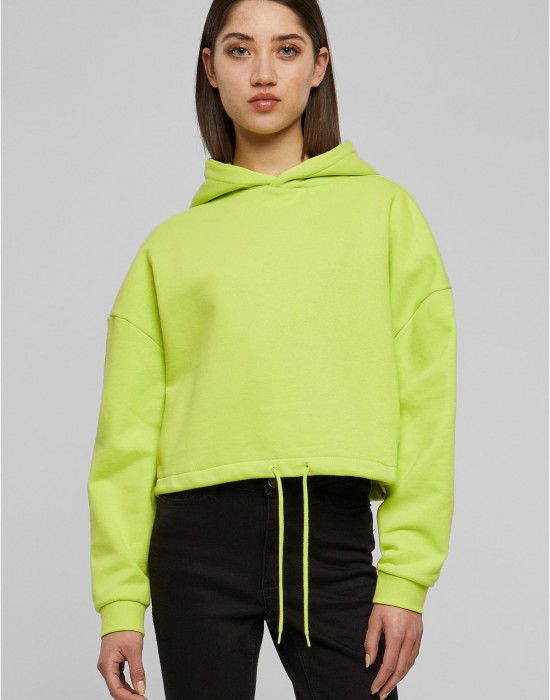 Дамски суичър в зелен цвят Urban Classics Ladies Cropped Дамски суичър в зелен цвят Urban Classics Ladies Cropped