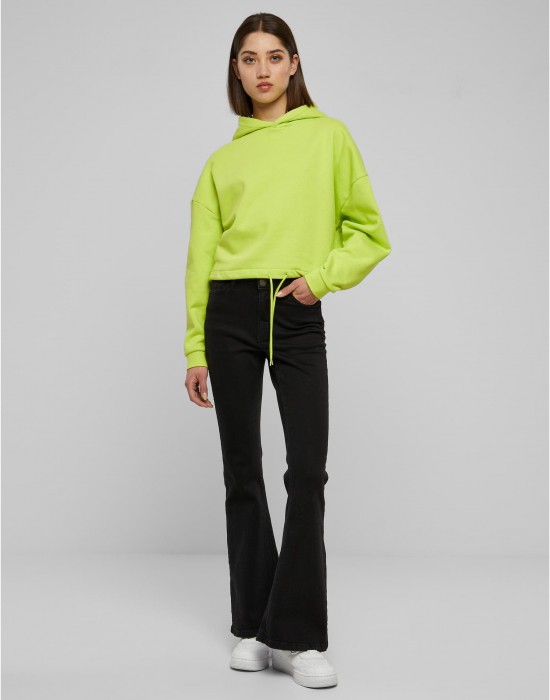 Дамски суичър в зелен цвят Urban Classics Ladies Cropped Дамски суичър в зелен цвят Urban Classics Ladies Cropped