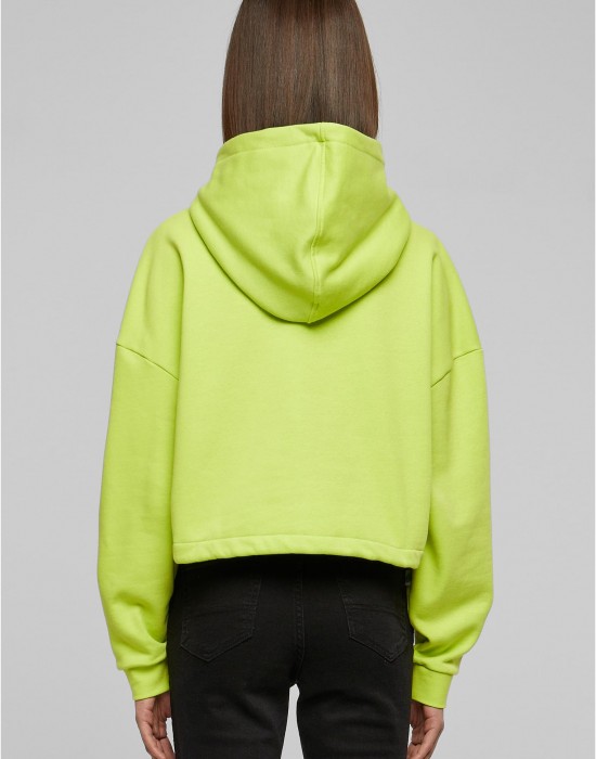 Дамски суичър в зелен цвят Urban Classics Ladies Cropped Дамски суичър в зелен цвят Urban Classics Ladies Cropped