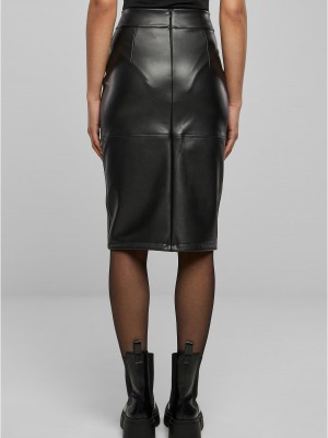 Дамска кожена пола молив в черен цвят Urban Classics 