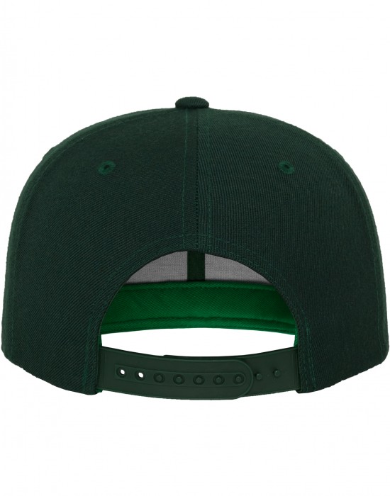  Шапка с козирка в тъмнозелено Classic Snapback 