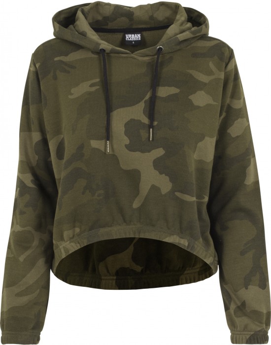  Дамски суичър в цвят маслина Urban Classics Ladies Camo Cropped Hoody 