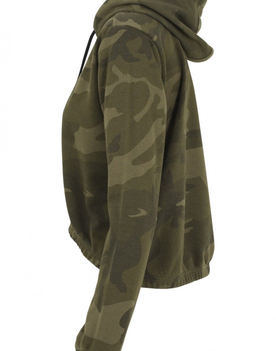  Дамски суичър в цвят маслина Urban Classics Ladies Camo Cropped Hoody 