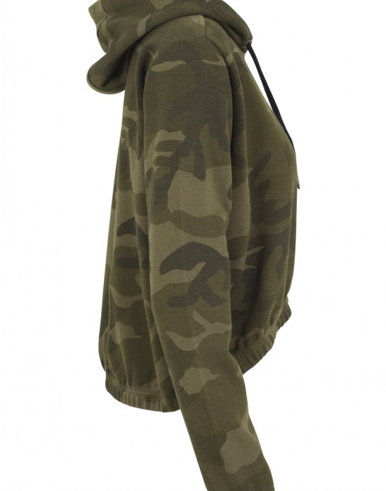  Дамски суичър в цвят маслина Urban Classics Ladies Camo Cropped Hoody 