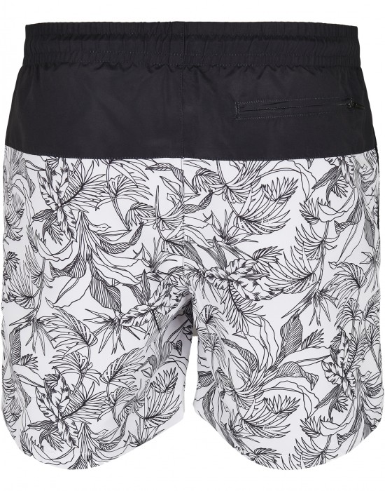  Мъжки къси панталони в черно и бяло Urban Classics Low Block Pattern Swim Shorts 