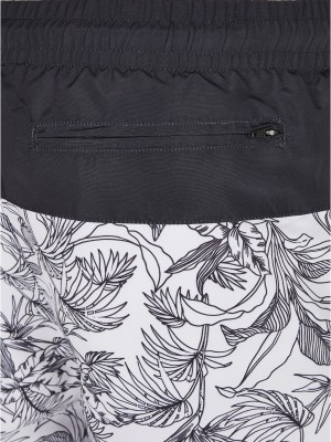  Мъжки къси панталони в черно и бяло Urban Classics Low Block Pattern Swim Shorts 