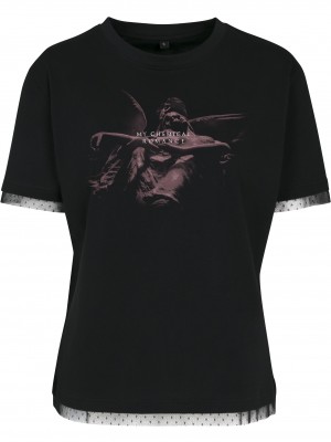 Дамска тениска Merchcode My Chemical Romance Shrine Angel Laces в черен цвят