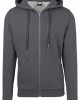 Мъжки изчистен суичър с цип Urban Classics charcoal Мъжки изчистен суичър с цип Urban Classics charcoal