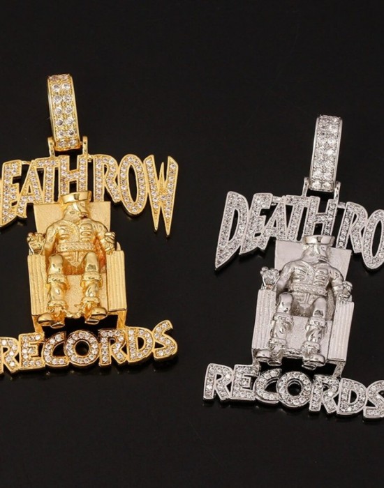 Death Row Records медальон в цвят сребро Death Row Records медальон в цвят сребро
