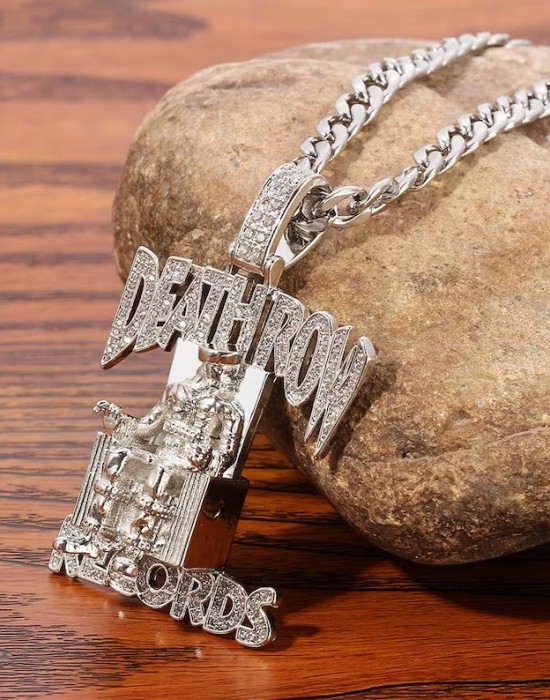 Death Row Records медальон в цвят сребро Death Row Records медальон в цвят сребро