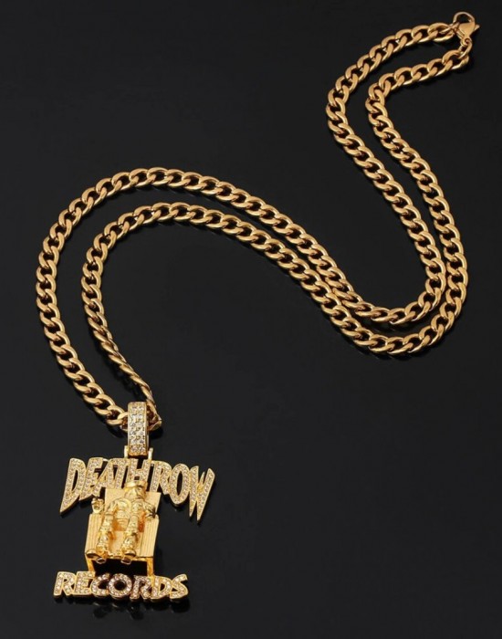 Death Row Records медальон в цвят злато Death Row Records медальон в цвят злато