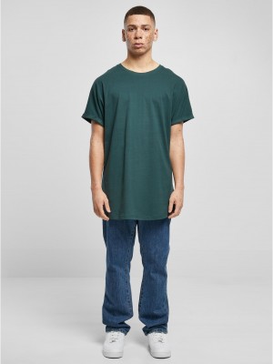 Мъжка дълга тениска в тъмнозелен цвят Urban Classics Long Shaped Tee
