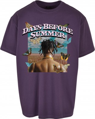 Мъжка тениска oversize в тъмнолилав цвят Mister Tee Days Before Summer