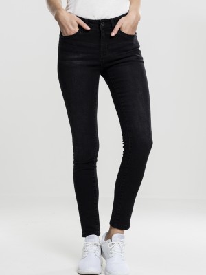 Дамски дънки в черно от Urban Classics Ladies Skinny Denim Pants