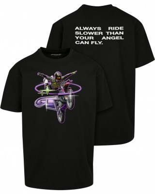 Мъжка тениска в черен цвят Mister Tee Moto GT Oversize