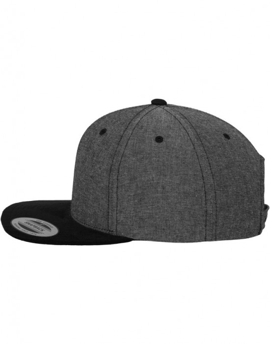 Шапка с козирка в цвят графит Chambray-Suede Snapback 