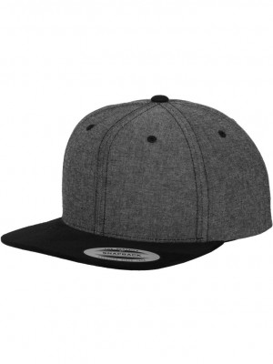 Шапка с козирка в цвят графит Chambray-Suede Snapback 