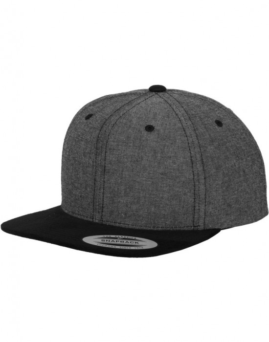 Шапка с козирка в цвят графит Chambray-Suede Snapback 