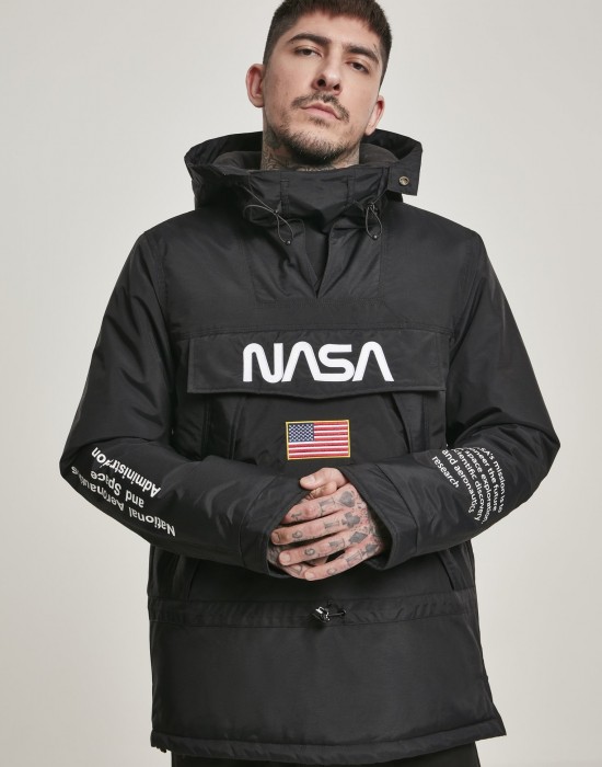 Мъжко черно яке тип Ветровка Mister Tee NASA Мъжко черно яке тип Ветровка Mister Tee NASA