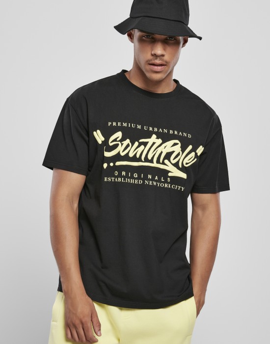 Мъжка тениска в черен цвят Southpole Short Sleeve Tee black 