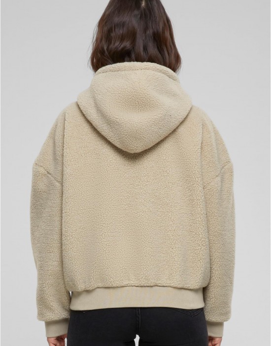 Дамски суичър в бежово Urban Classics Oversized Sherpa Zip Дамски суичър в бежово Urban Classics Oversized Sherpa Zip