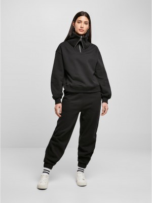 Дамски суичър в черно Urban Classics Oversized High Neck Troyer