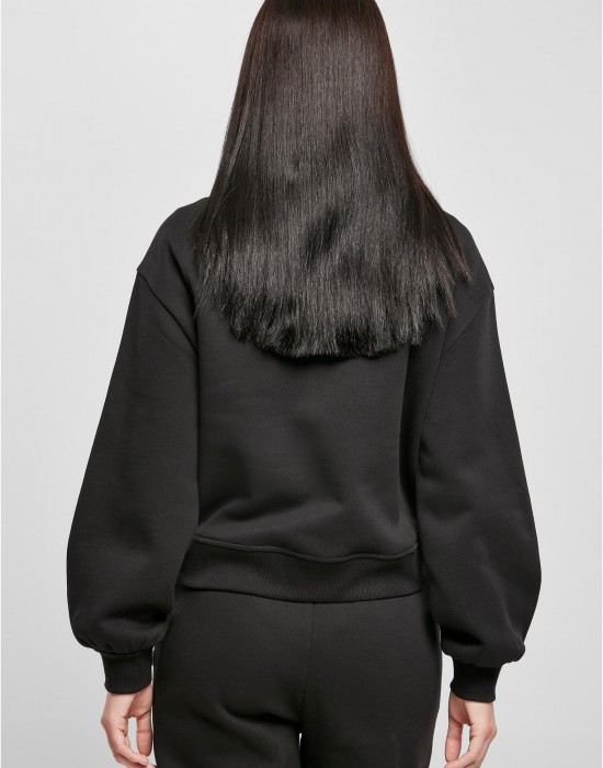 Дамски суичър в черно Urban Classics Oversized High Neck Troyer Дамски суичър в черно Urban Classics Oversized High Neck Troyer