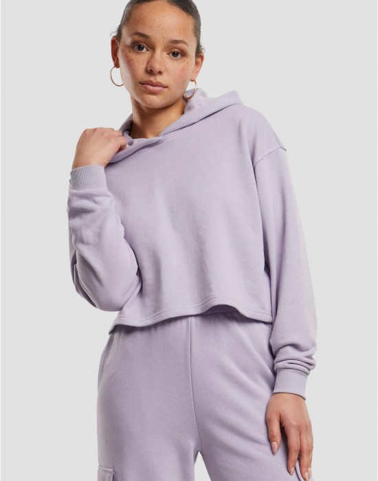 Дамски къс суичър Urban Classics Terry Hoodie dustylilac Дамски къс суичър Urban Classics Terry Hoodie dustylilac