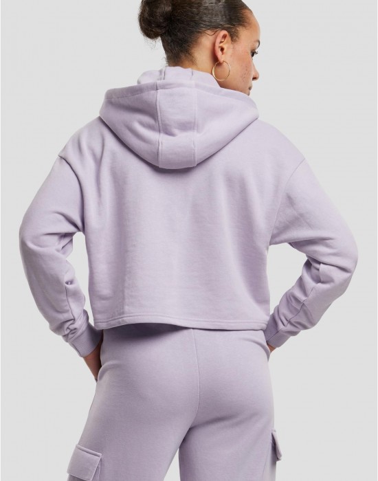 Дамски къс суичър Urban Classics Terry Hoodie dustylilac Дамски къс суичър Urban Classics Terry Hoodie dustylilac