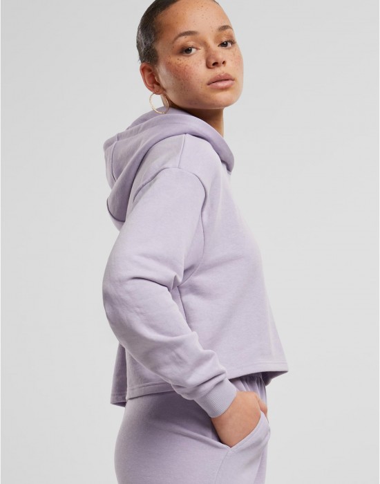 Дамски къс суичър Urban Classics Terry Hoodie dustylilac Дамски къс суичър Urban Classics Terry Hoodie dustylilac