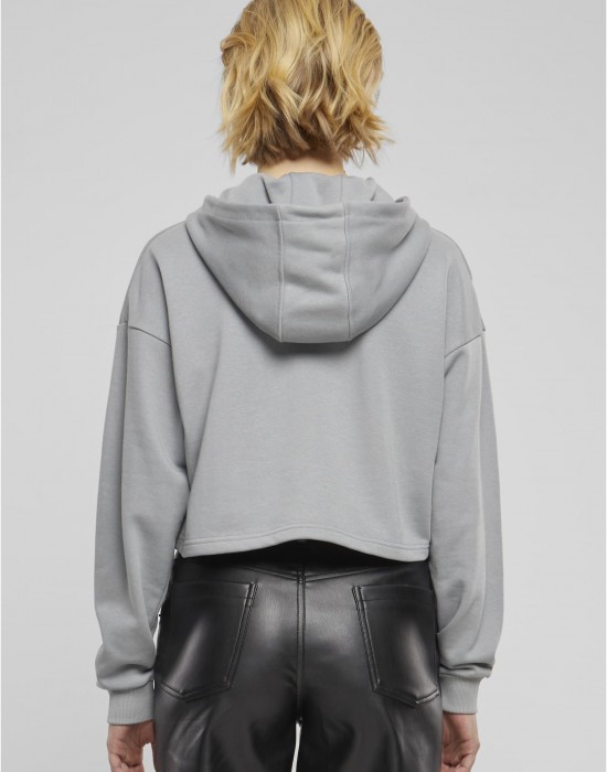 Дамски къс суичър Urban Classics Terry Hoodie lightasphalt Дамски къс суичър Urban Classics Terry Hoodie lightasphalt