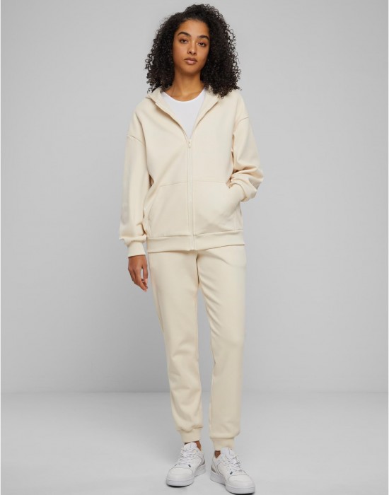 Дамски суичър в цвят пясък Urban Classics Cozy Oversized Zip Дамски суичър в цвят пясък Urban Classics Cozy Oversized Zip