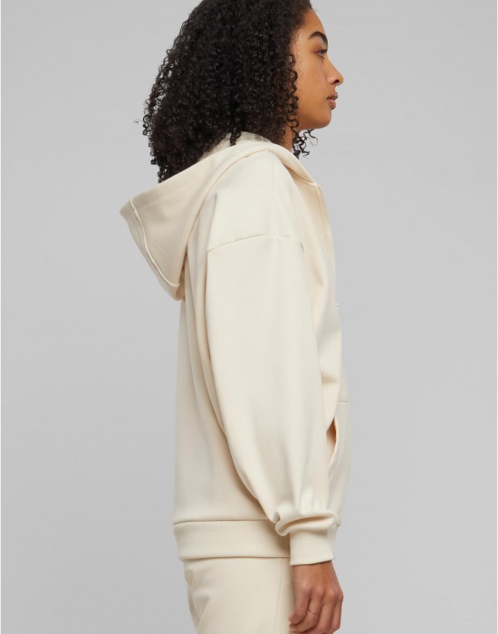 Дамски суичър в цвят пясък Urban Classics Cozy Oversized Zip Дамски суичър в цвят пясък Urban Classics Cozy Oversized Zip