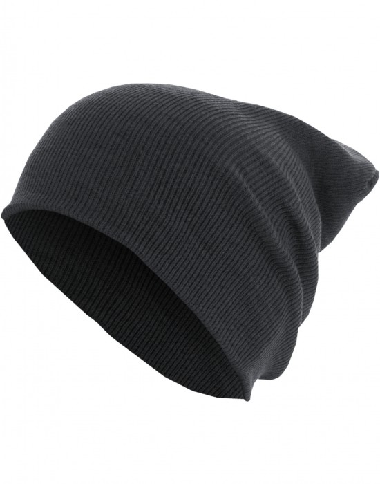 Бийни шапка в цвят графит Beanie Basic Flap Long Version h.char Бийни шапка в цвят графит Beanie Basic Flap Long Version h.char