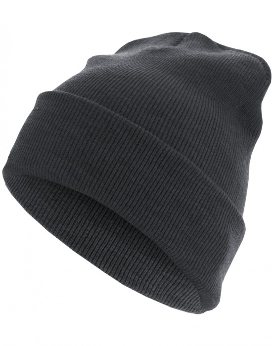 Бийни шапка в цвят графит Beanie Basic Flap Long Version h.char Бийни шапка в цвят графит Beanie Basic Flap Long Version h.char
