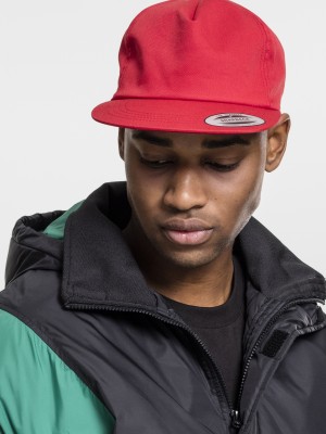 Шапка с козирка в червено Unstructured 5-Panel Snapback