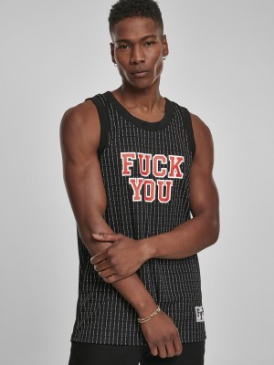 Мъжки черен потник Mister Tee Fuckyou 