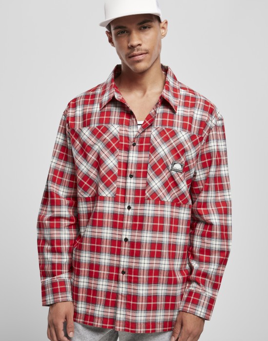 Мъжка риза в червен цвят Spouthpole Checked Woven Shirt SP red 