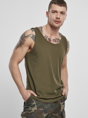 Мъжки потник в масленозелен цвят Brandit Tank Top olive