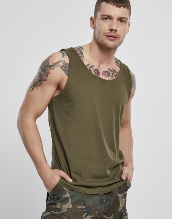 Мъжки потник в масленозелен цвят Brandit Tank Top olive Мъжки потник в масленозелен цвят Brandit Tank Top olive