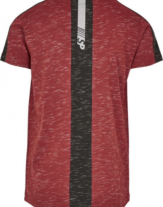 Мъжка тениска в мраморно червен цвят Southpole Shoulder Panel Tech Tee marled red Мъжка тениска в мраморно червен цвят Southpole Shoulder Panel Tech Tee marled red