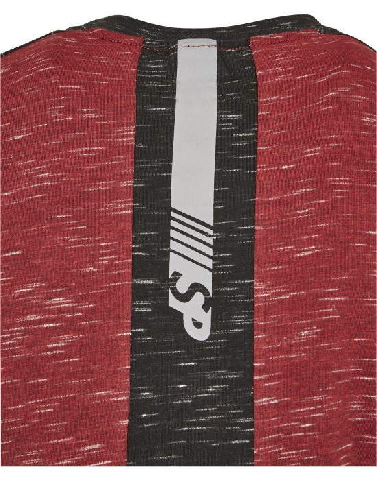 Мъжка тениска в мраморно червен цвят Southpole Shoulder Panel Tech Tee marled red Мъжка тениска в мраморно червен цвят Southpole Shoulder Panel Tech Tee marled red