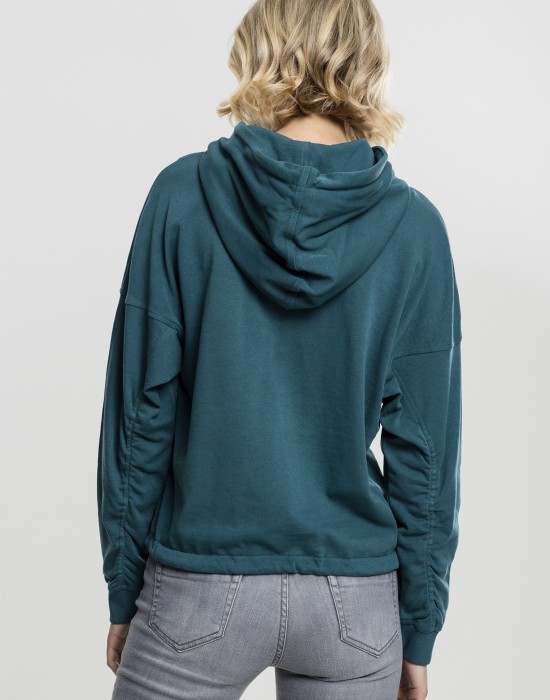 Дамски къс и широк суичър в зелено Oversized Urban Classics teal
