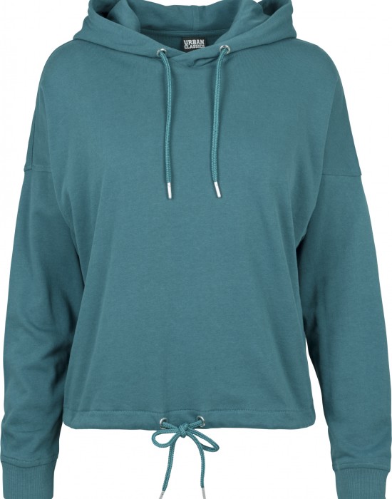 Дамски къс и широк суичър в зелено Oversized Urban Classics teal